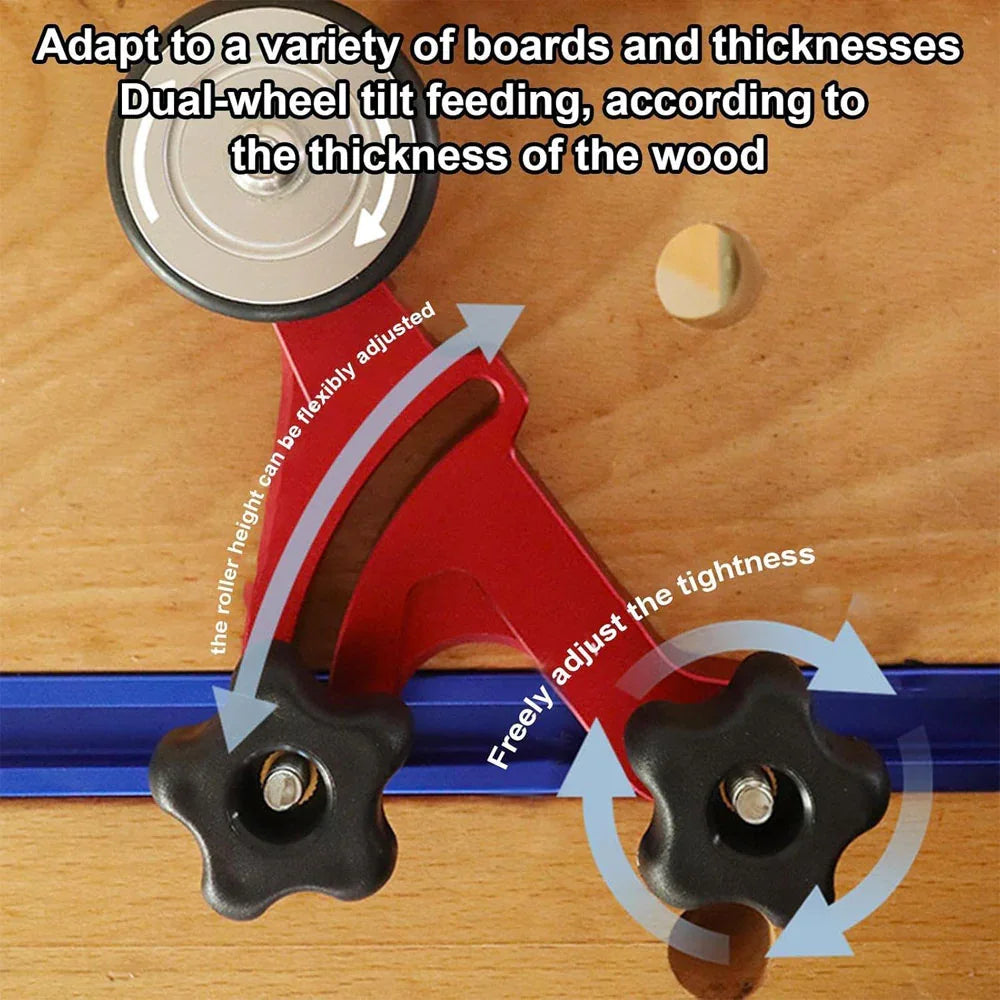 Guide à rouleaux pour banc de scie