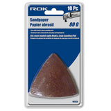 Rok #46868 Sand  Paper Triangular Grit 80 (10/pkg)