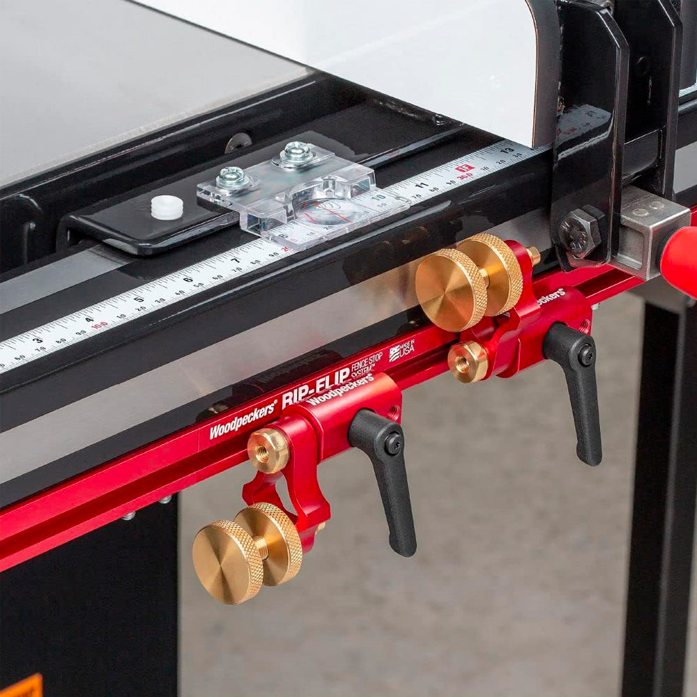 Système de butée rabattable pour banc de scie - Woodpeckers