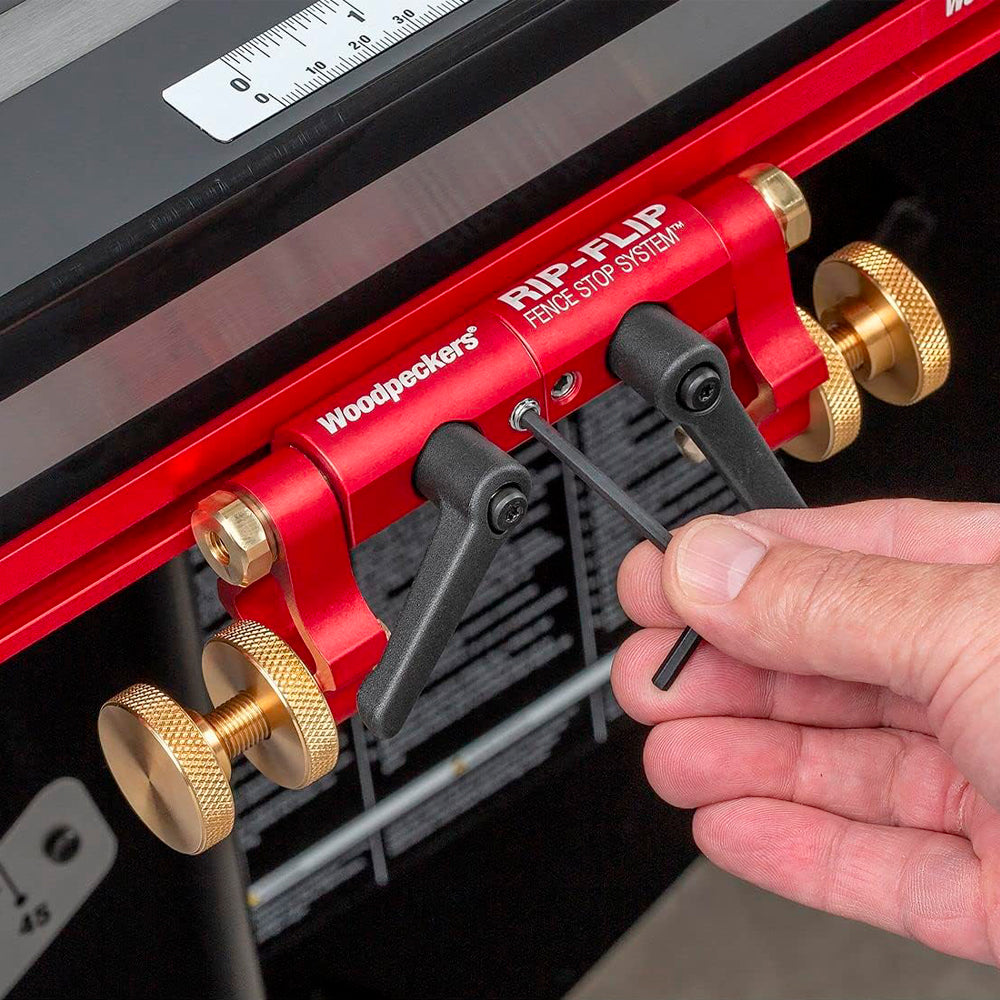 Système de butée rabattable pour banc de scie - Woodpeckers