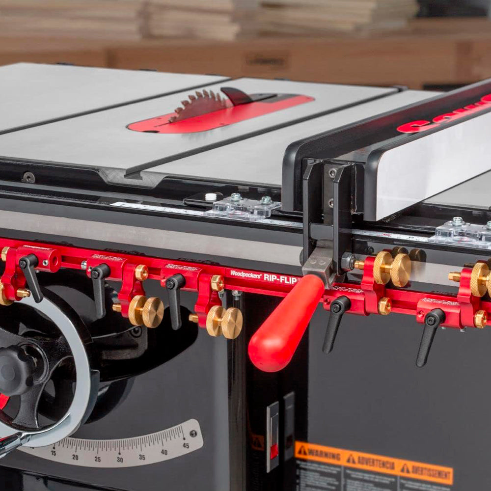 Système de butée rabattable pour banc de scie - Woodpeckers