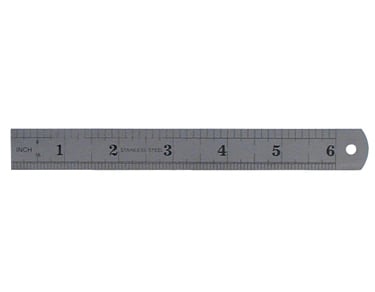 Metal ruler 3/4" x 6" (15cm)
