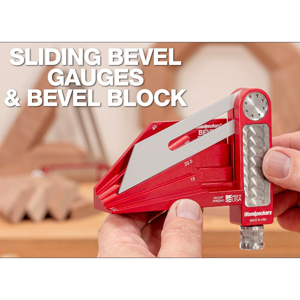4’’ and 7’’ sliding bevel gauge plus bevel block - Woodpeckers