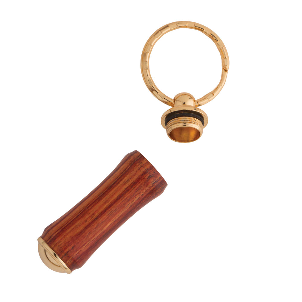 Porte-clés avec compartiment secret doré 24 carats
