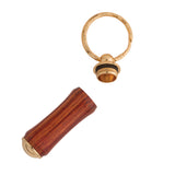 Porte-clés avec compartiment secret doré 24 carats