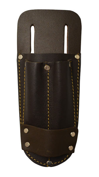 Porte-outil en cuir brun