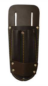 Porte-outil en cuir brun