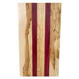 Plateau de charcuterie en érable rustique avec insertion d’amarante – 3/4" x 10" x 18"