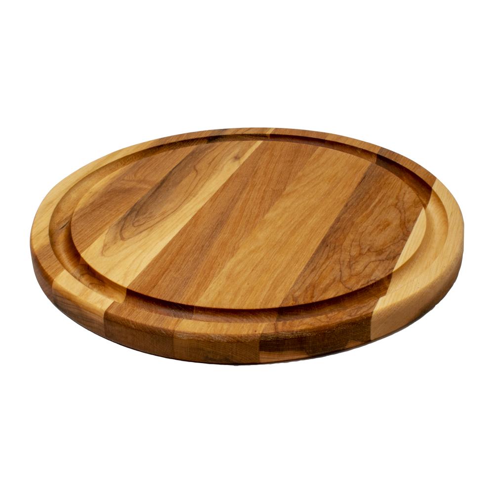Planche à découper ronde en érable avec rainure (non finie) – 3/4" x 11"