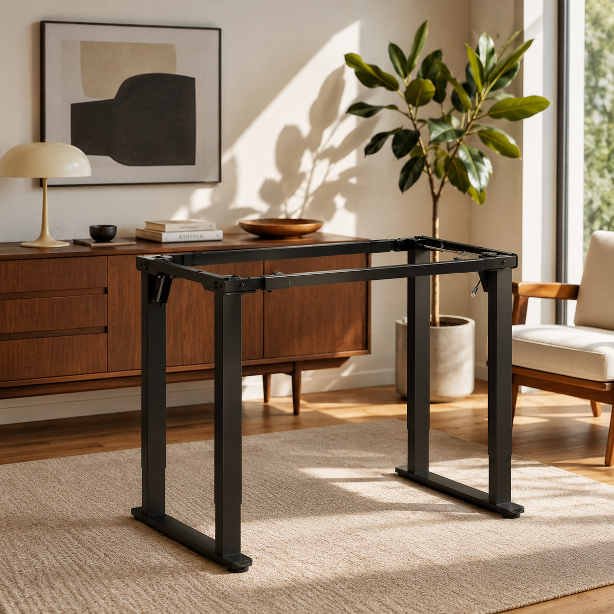 Black adjustable frame for desk - Quadra