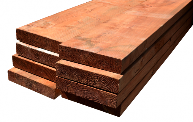 Bois traité brun Terra 2'' nominale (1 1/2'' réelle)
