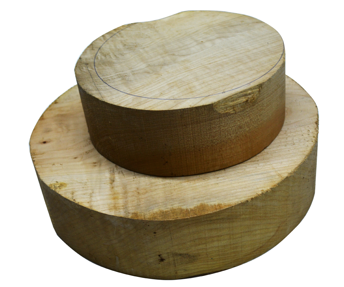 12/4 Grade A Figured Maple Round Block