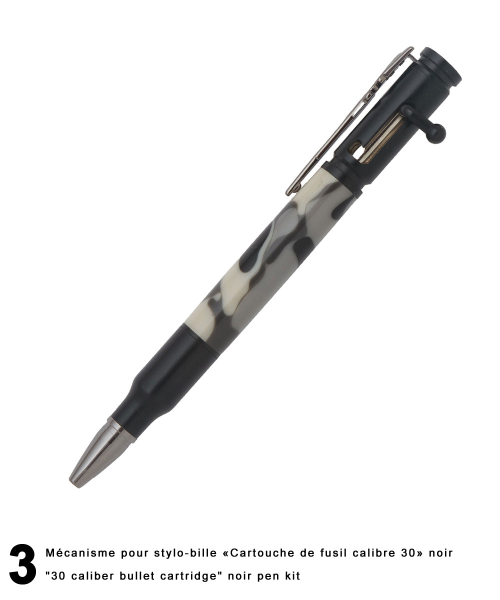 Stylos-bille style «30 Caliber bullet cartridge» - Mécanisme «Bolt Action»