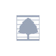 Icône d’arbre stylisé sur fond blanc, symbole de bois ou de menuiserie écologique