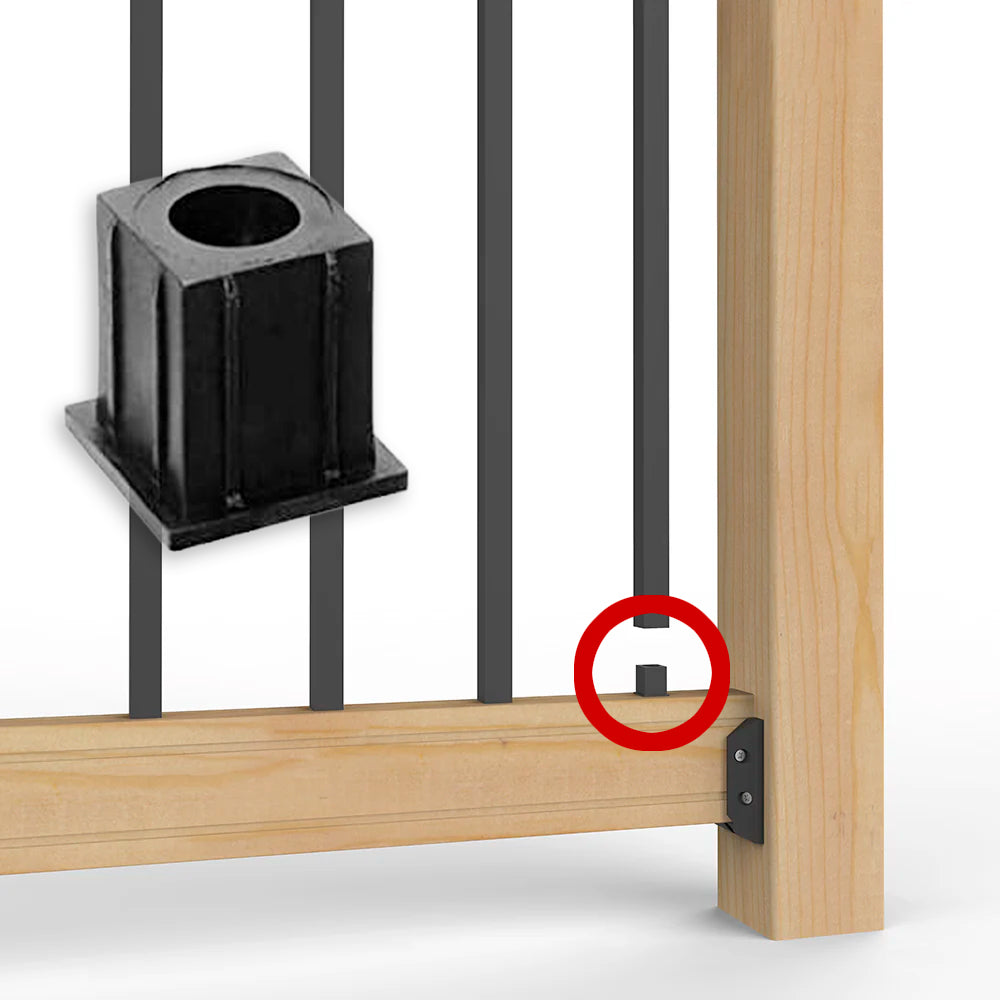 Connecteurs pour barrotin carré Estate noir - Deckorators