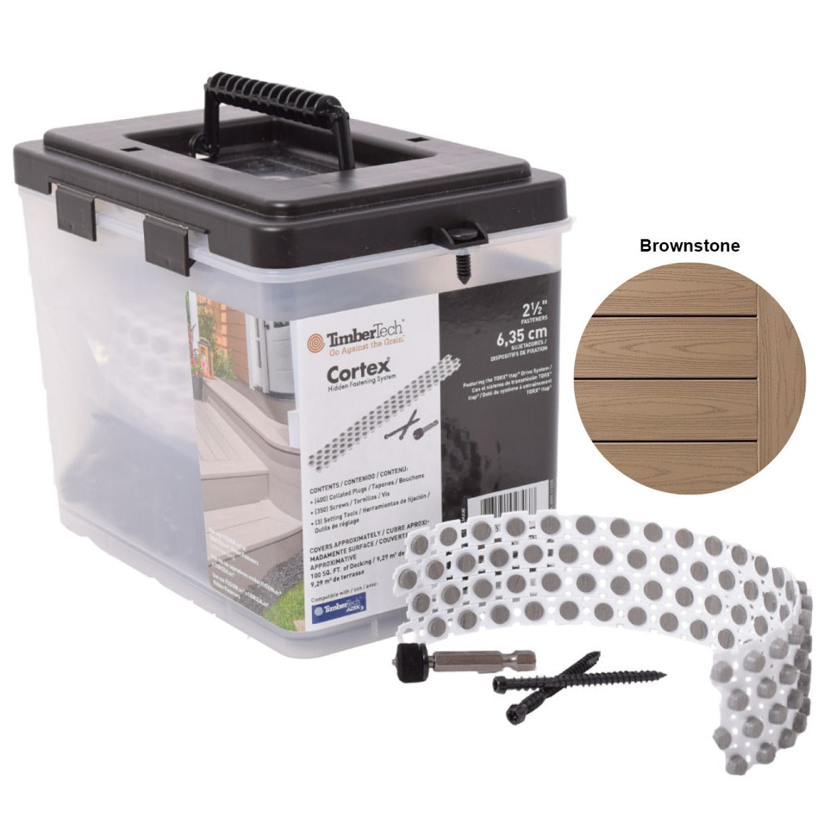 Carbon screws + Cortex plugs 350S/400P (100 sq.ft) - BROWSTONE