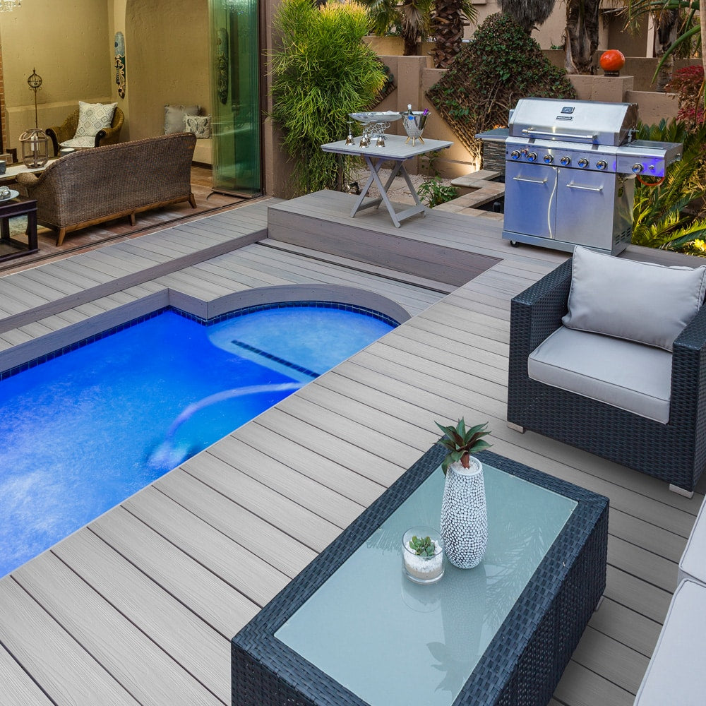 Planche de terrasse de départ en Composite 1"x6"x20' (0,9"x5,35"x20') Eva-Last Infinity - Carribean Coral