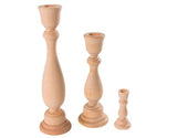 Rustic Style Wooden Candlesticks