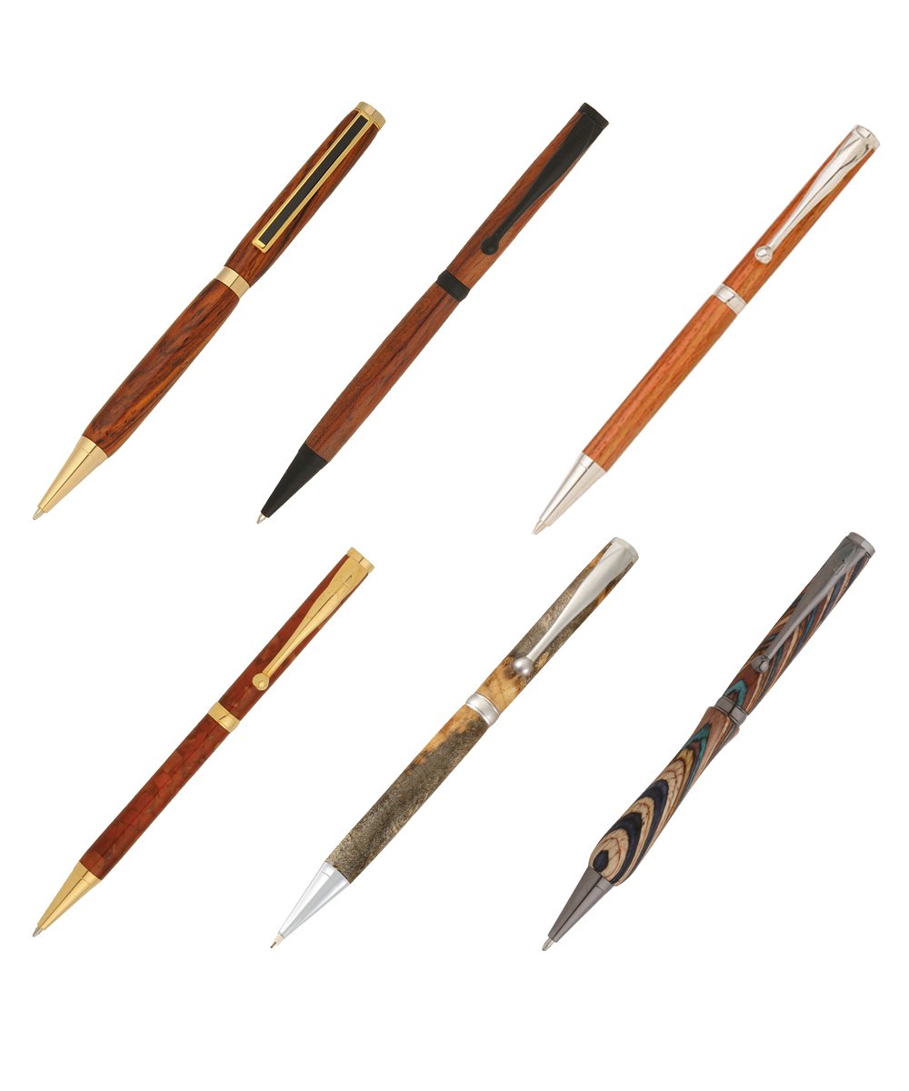 "Slimline" style pens kit - "Twist" mechanism