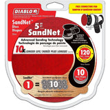 Disque 5" avec tampon de connexion SandNet (10/pqt) - Diablo - Grains 60 à 400
