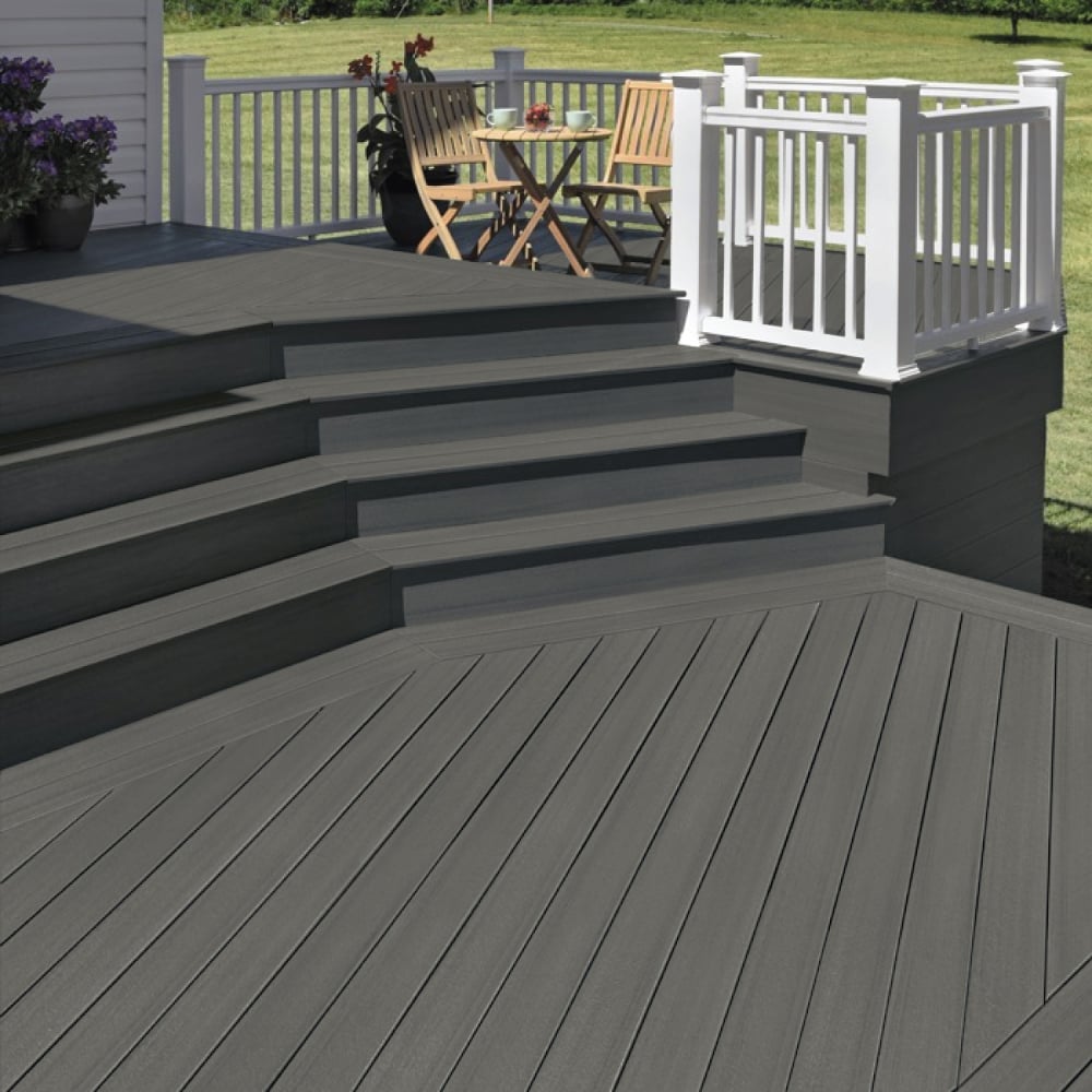 Planche de terrasse rainurée en Composite 1" x 6" TimberTech Prime+ - Sea Salt Gray