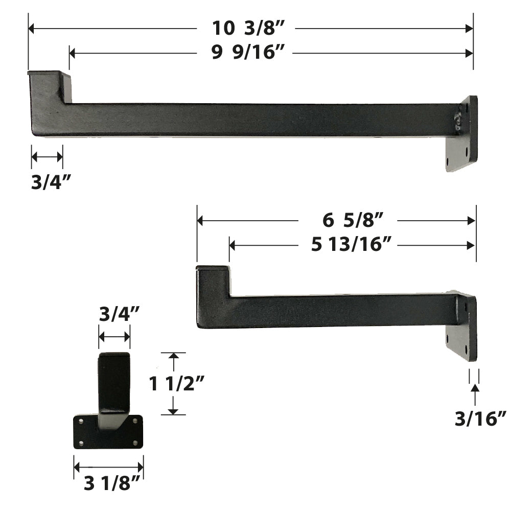 Black shelf support J Style - Lignum