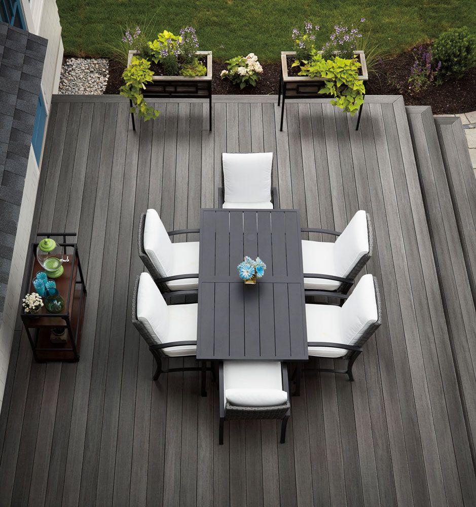 Grooved Decking Board 1"x6" TimberTech Advanced PVC Landmark - Castle Gate